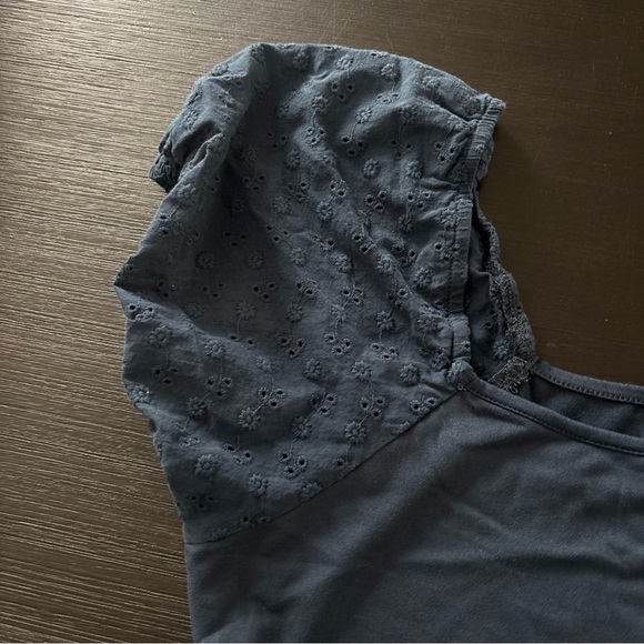 Francesca’s Mi Ami Sleeveless Puff Sleeve Blue Bodysuit NWOT - Picture 2 of 5